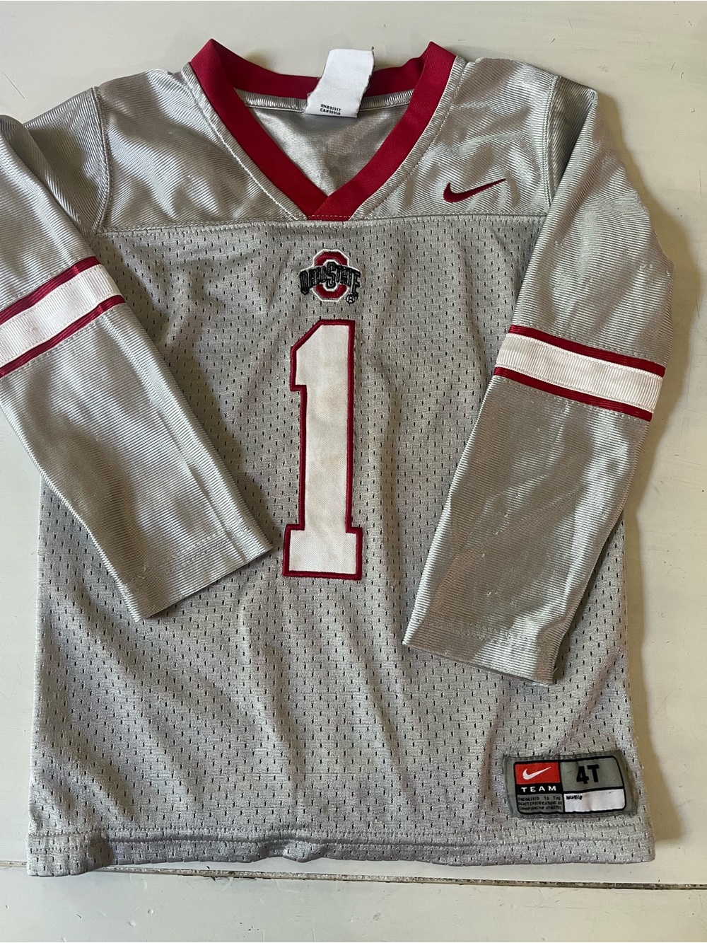 Nike Team 4T Gray Mesh Shorts with Red Logo